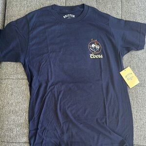 Brixton Blue Short Sleeve Tee Classic Crew Neck